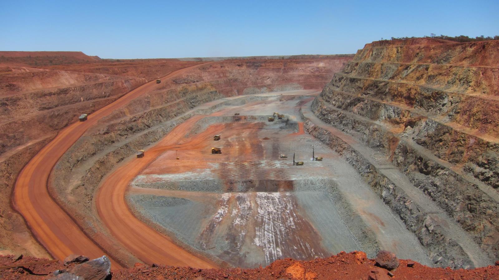 Illustrative terraced open-pit mine